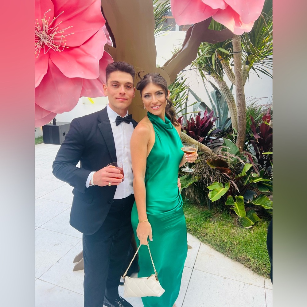 Amanda Uprichard X Revolve Samba Gown In Dark Green